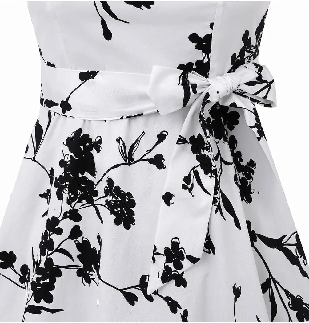 Topdress Women'sVintage Polka Audrey Dress 1950s Halter Retro Cocktail Dress