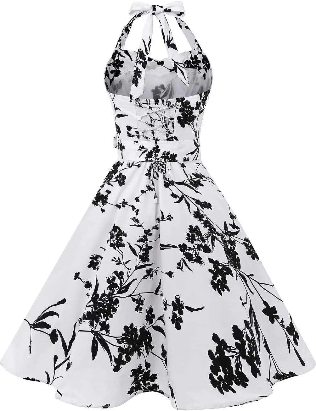 Topdress Women'sVintage Polka Audrey Dress 1950s Halter Retro Cocktail Dress