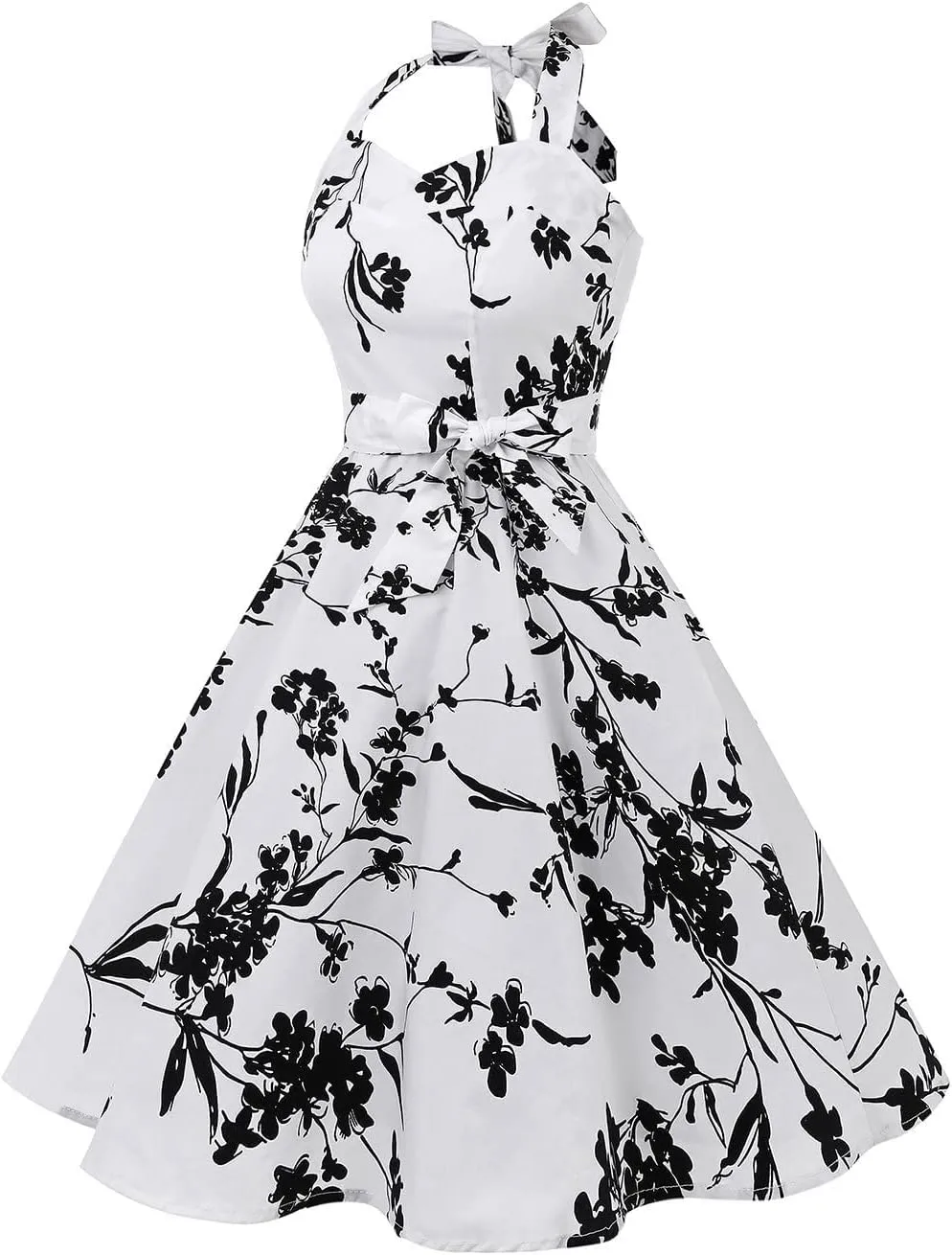 Topdress Women'sVintage Polka Audrey Dress 1950s Halter Retro Cocktail Dress