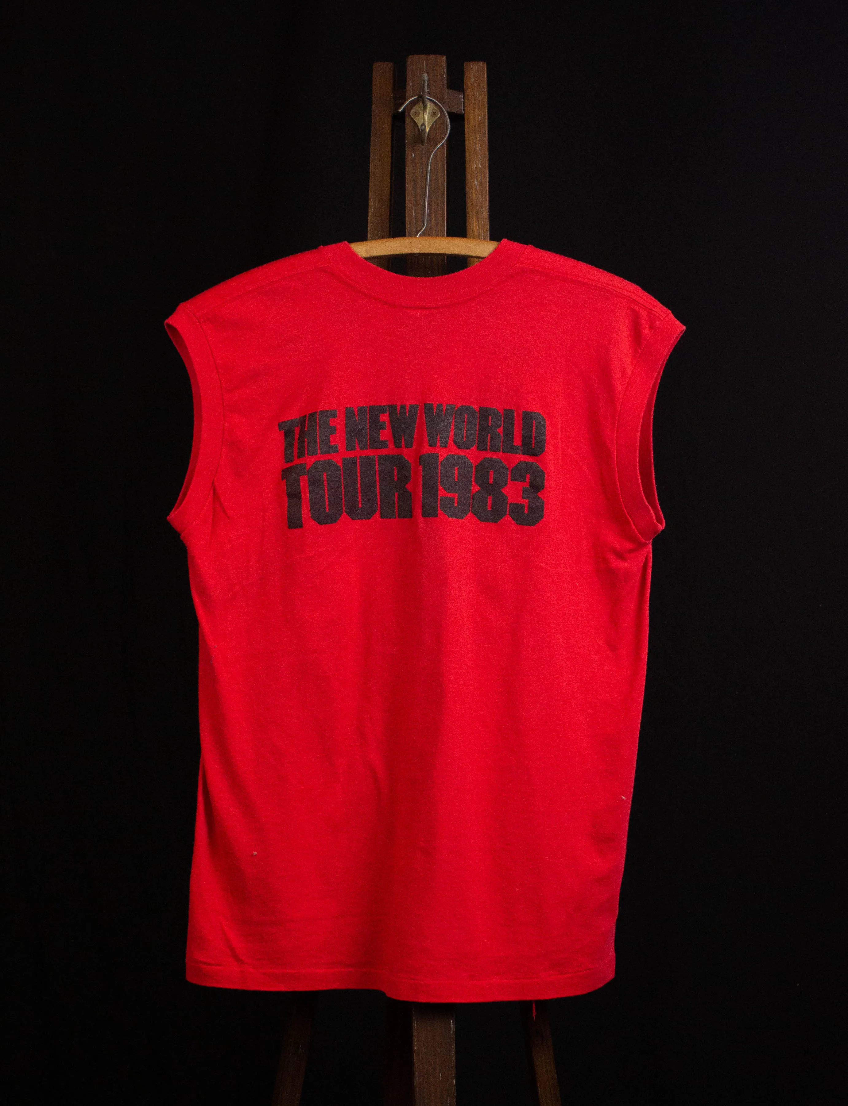 Vintage 1983 X "The New World" Tour Concert Muscle Shirt Large