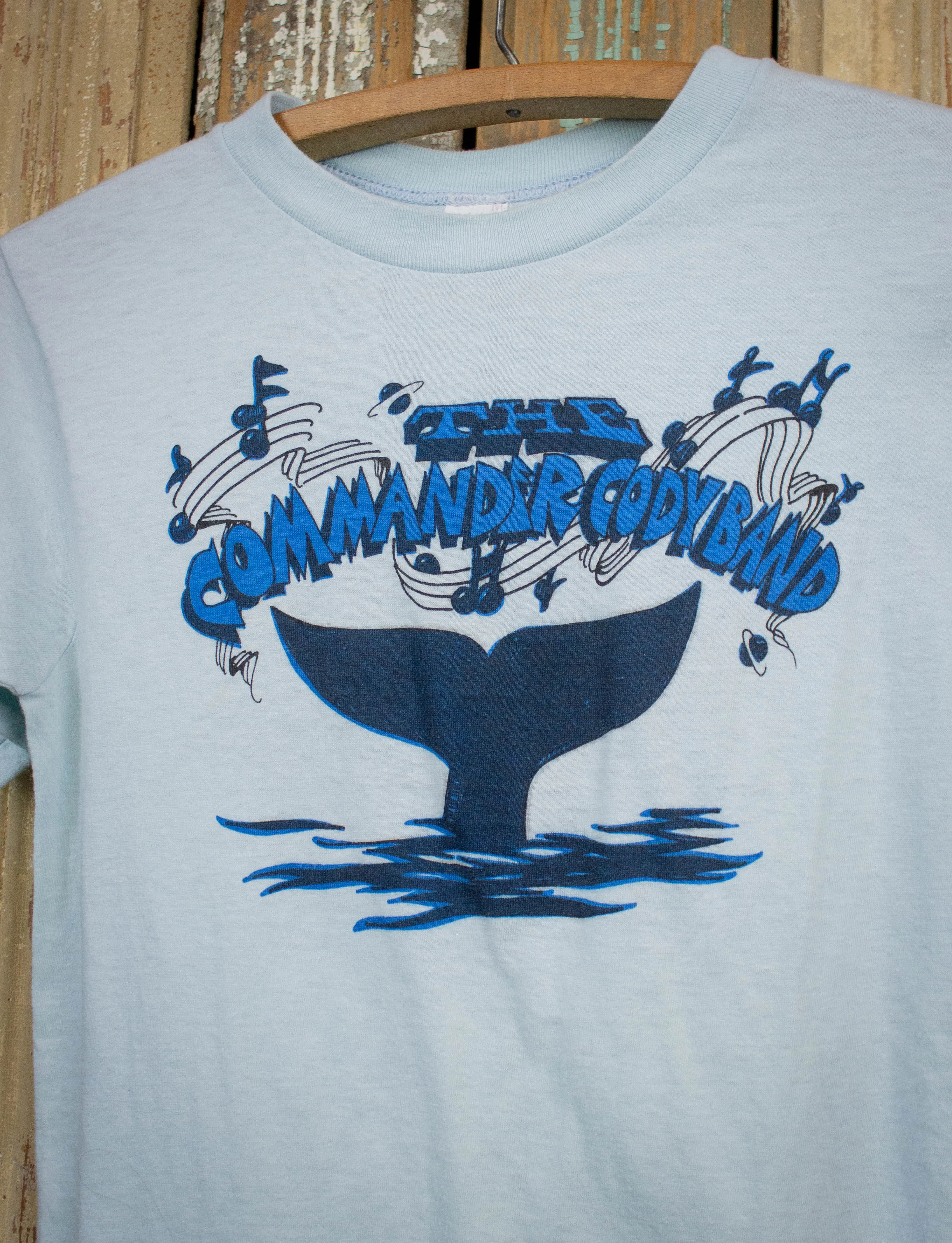 Vintage Commander Cody Band Whale of a Band Concert T Shirt 70s Light Blue Small