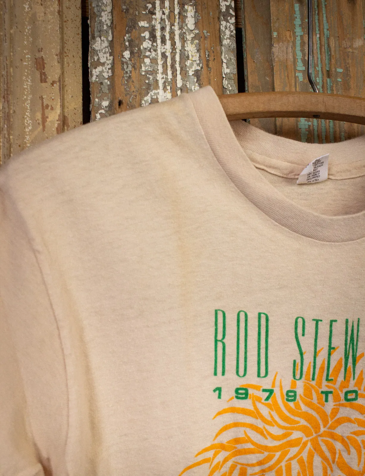 Vintage Rod Stewart Blondes Have More Fun Concert T Shirt 1979 Tan Small