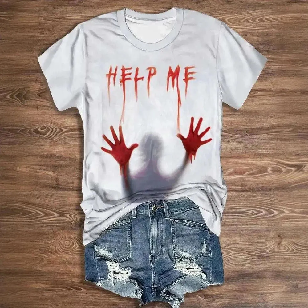 Womens Halloween Shirts - Vintage Letter Print Halloween Women Cloth