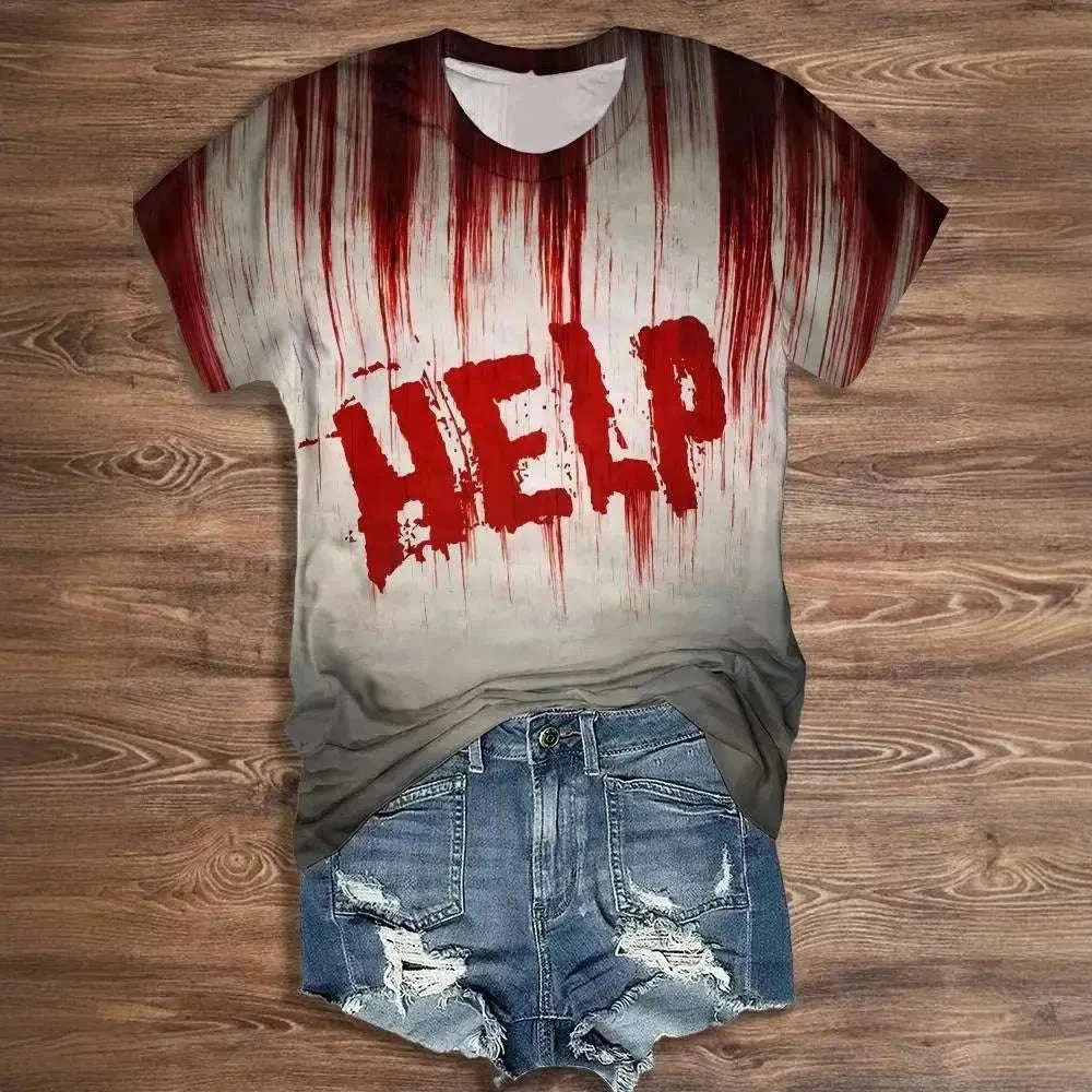 Womens Halloween Shirts - Vintage Letter Print Halloween Women Cloth