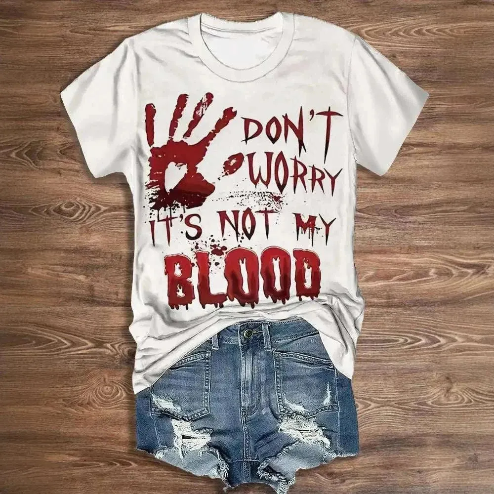 Womens Halloween Shirts - Vintage Letter Print Halloween Women Cloth