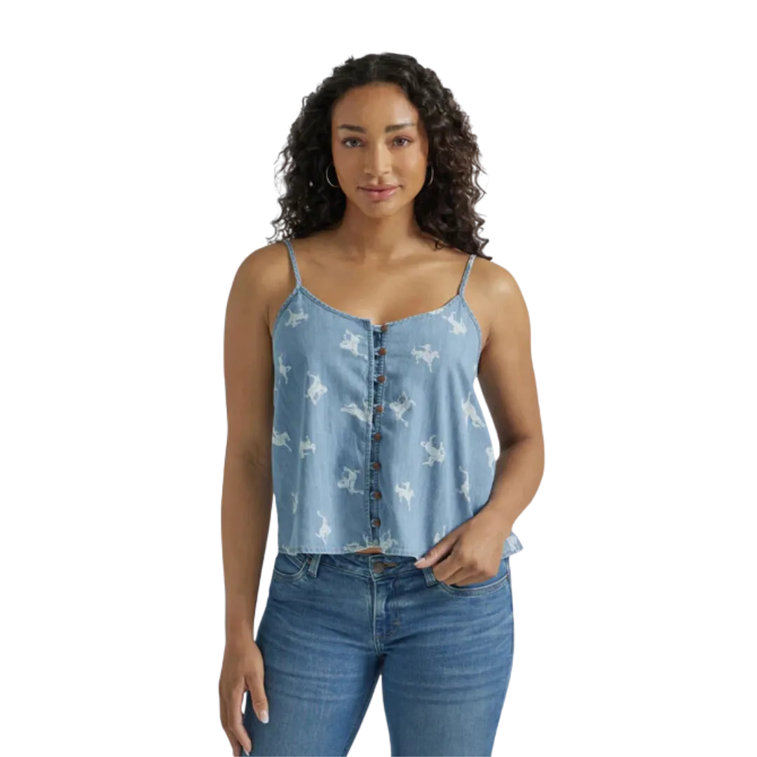 Wrangler Women's Retro Chambray Blue Top Shirt
