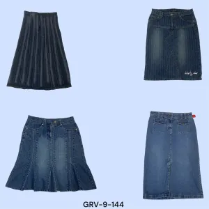 Y2K Denim Long Skirt – Perfect Blend of Vintage and Modern(9-144)