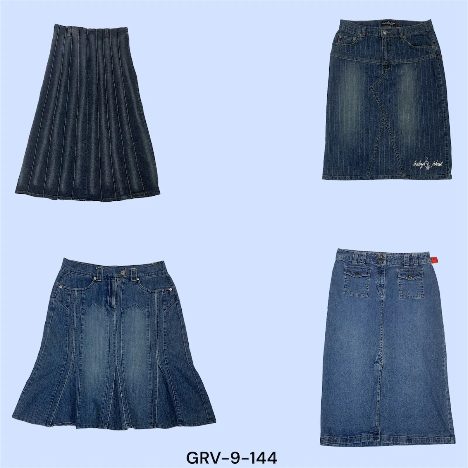Y2K Denim Long Skirt – Perfect Blend of Vintage and Modern(9-144)