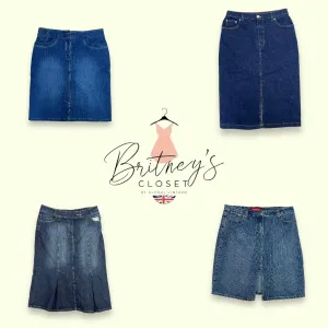 Y2K Retro Vibe Straight Denim Midi Skirts - 19 Pieces ( BC-11-21 )