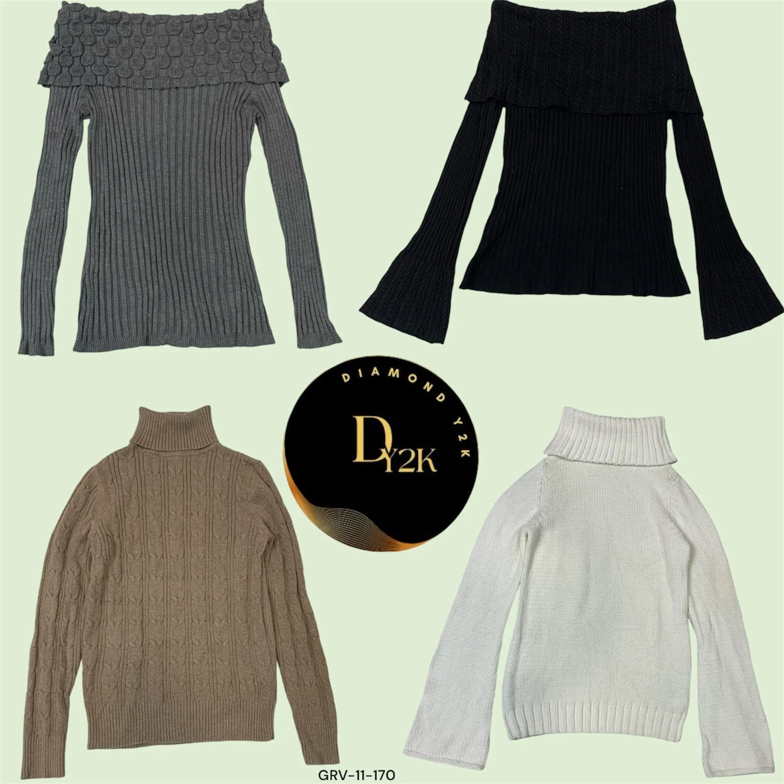 Y2K Ribbed High-Neck Sweater (GRV-11-170)
